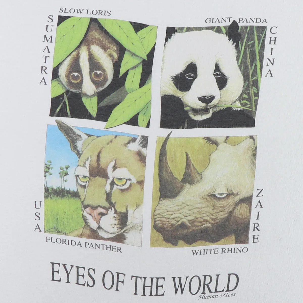1990s Eyes Of The World Human-I-Tees Shirt