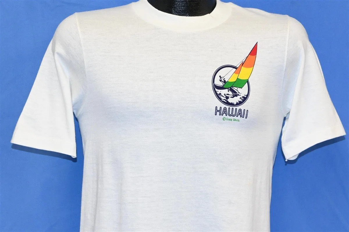80s Hawaii Rainbow Sailboat Sailing Crazy Shirts t-shirt Small