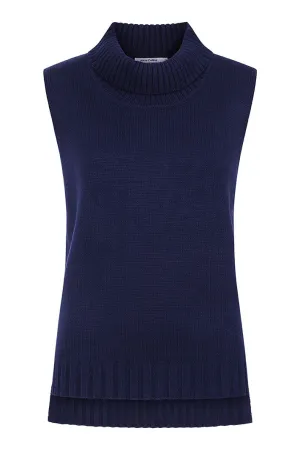 Alice Collins 033A252 Wendy Dark Navy Knitted Polo Tank Top
