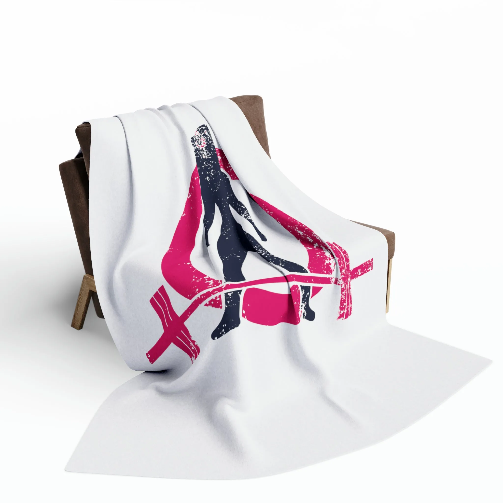 Arctic Fleece Blanket - White Distressed Logo