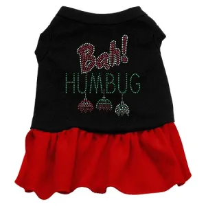 Bah Humbug Rhinestone Dress Black With Red Med
