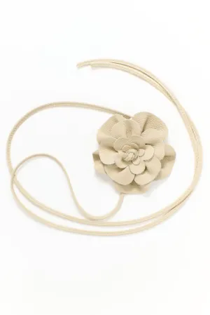 Beige Flower Wrap Belt