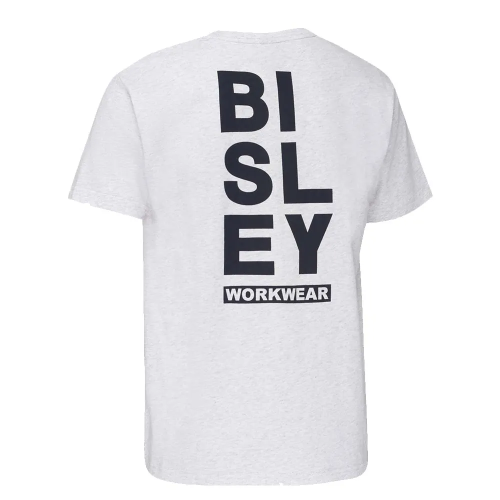Bisley BKT091 Mens Vertical Logo Tee Short Sleeve Grey Marle