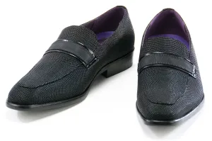 Black Beaded Smoking Loafer