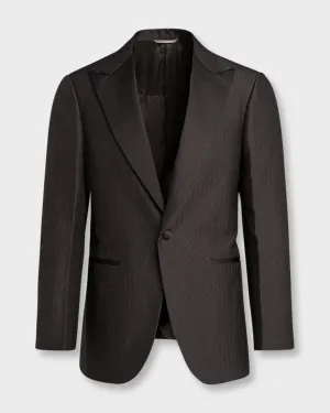 Black Silk Jacquard Dinner Jacket