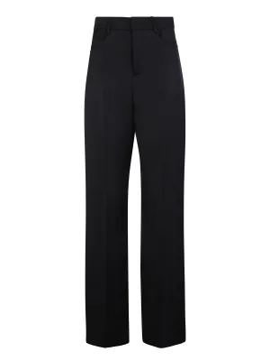 Black straight-leg trousers