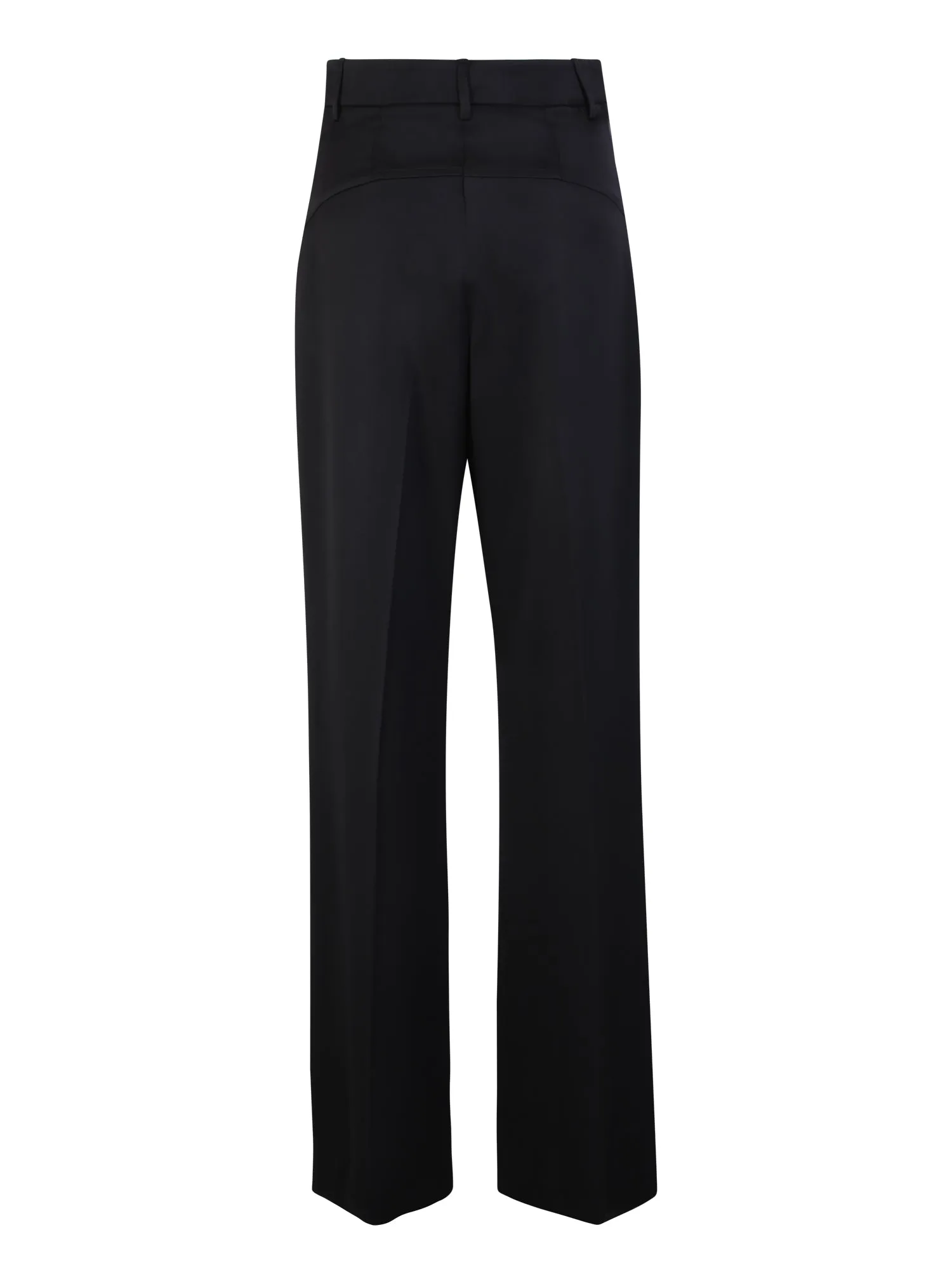 Black straight-leg trousers