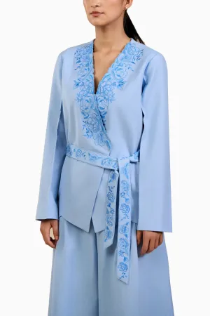 Blue Rose Embroidered Jacket