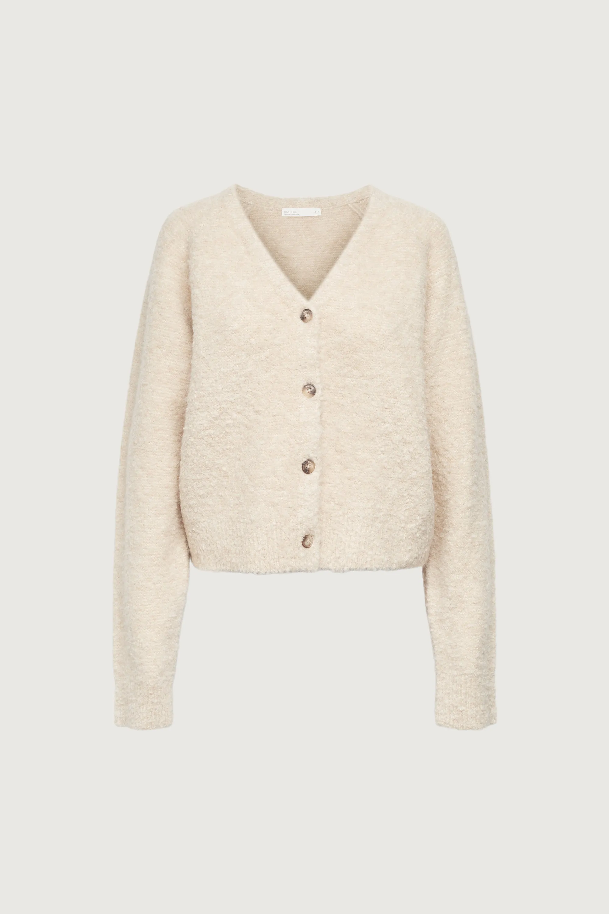 BOUCLE KNIT BUTTON FRONT CARDIGAN