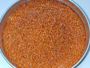 Bright Orange Lustre Round Rocaille Glass Seed Beads- 2 mm (Wholesale)