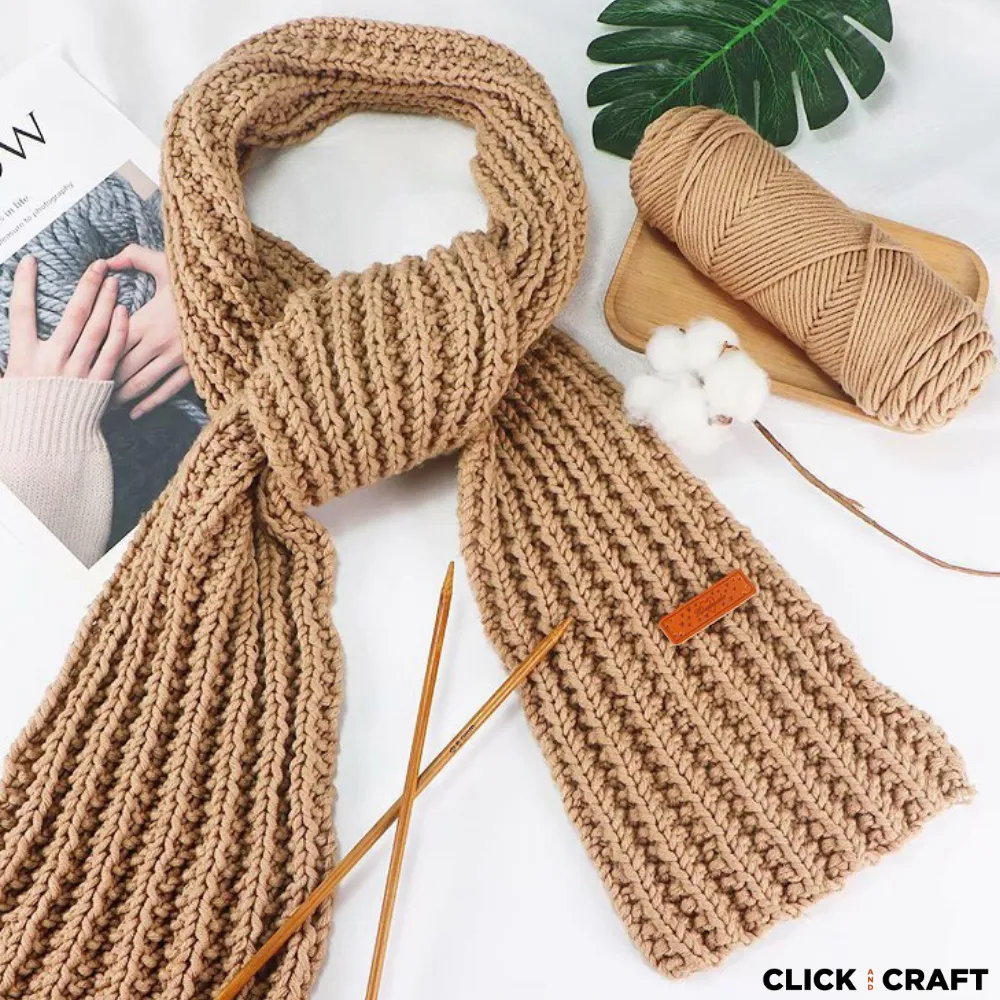 Caramel Knitting Cotton Yarn | 8-ply Light Worsted Double Knitting