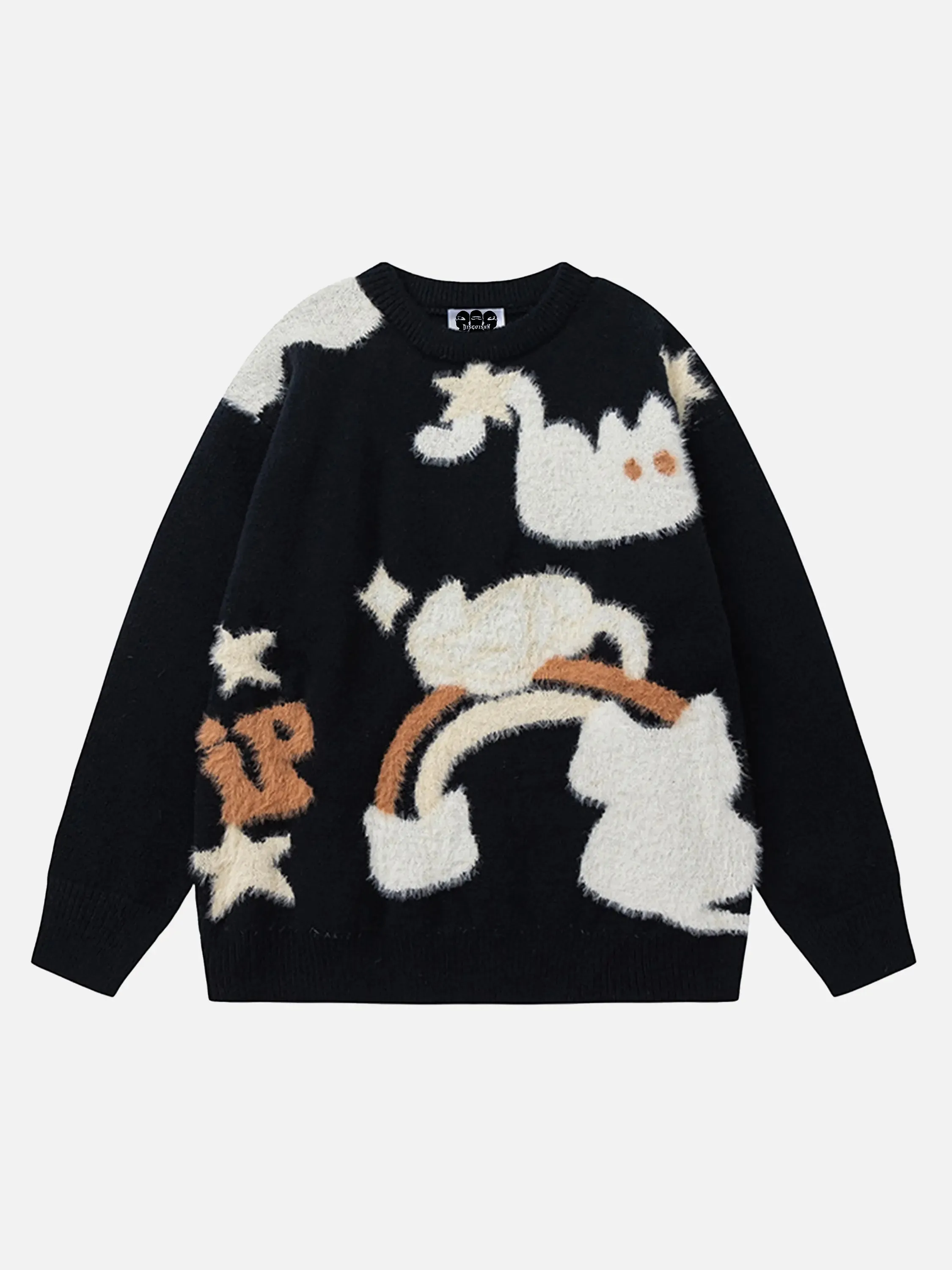 Cartoon Cat Club Jacquard Sweater