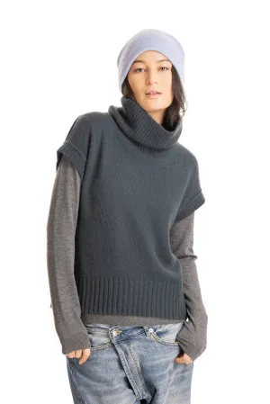 Cashmere Mock Pullover - Lagoon