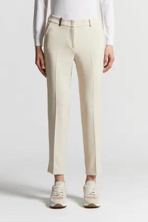 Cigarette trousers in viscose-cotton fabric