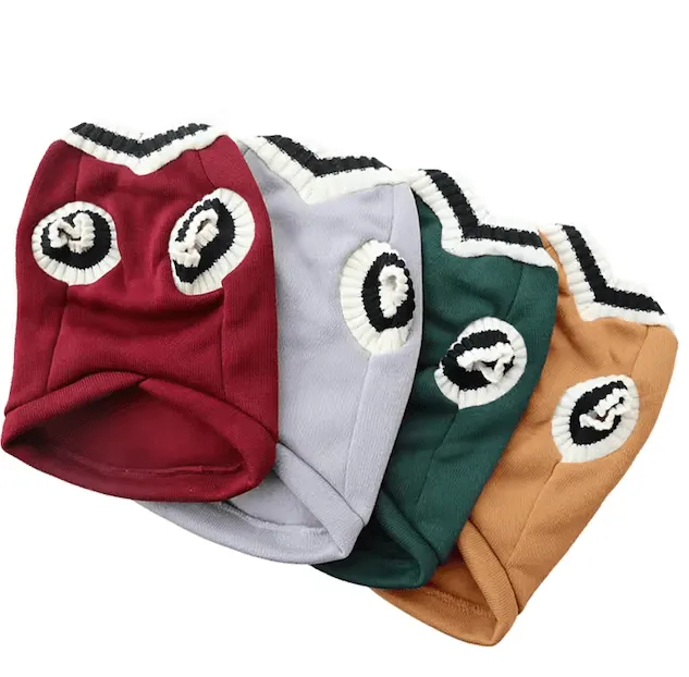 College-Style Puppy Vest – Warm Knitwear for Small Dogs & Cats