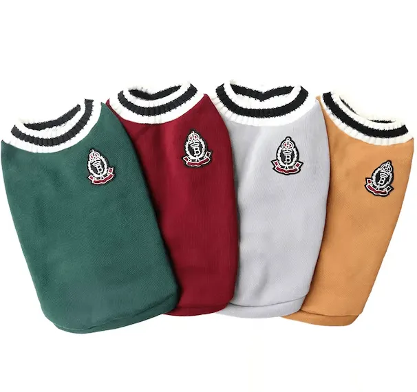 College-Style Puppy Vest – Warm Knitwear for Small Dogs & Cats