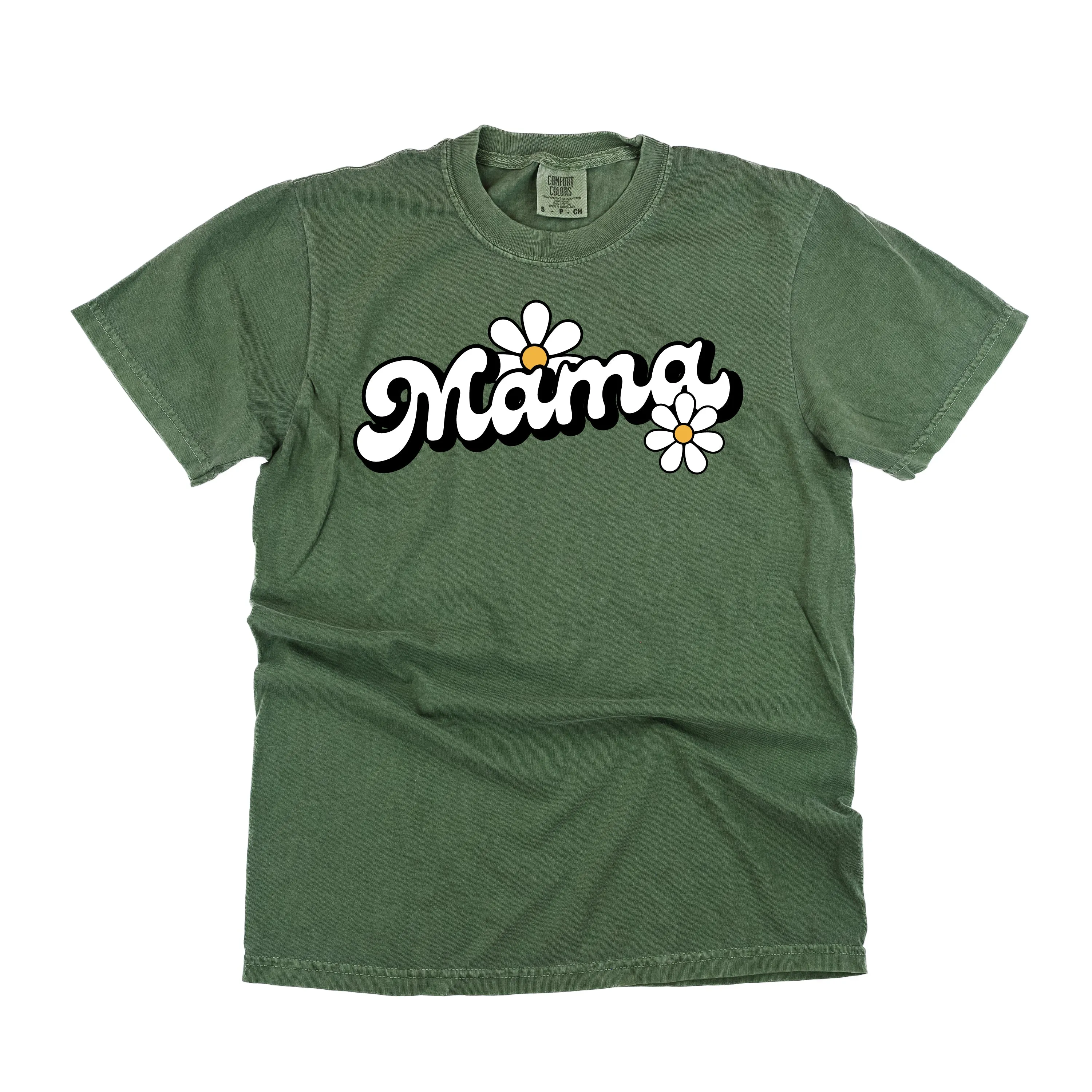 DAISY - MAMA - w/ Full Daisy on Back - SHORT SLEEVE COMFORT COLORS TEE