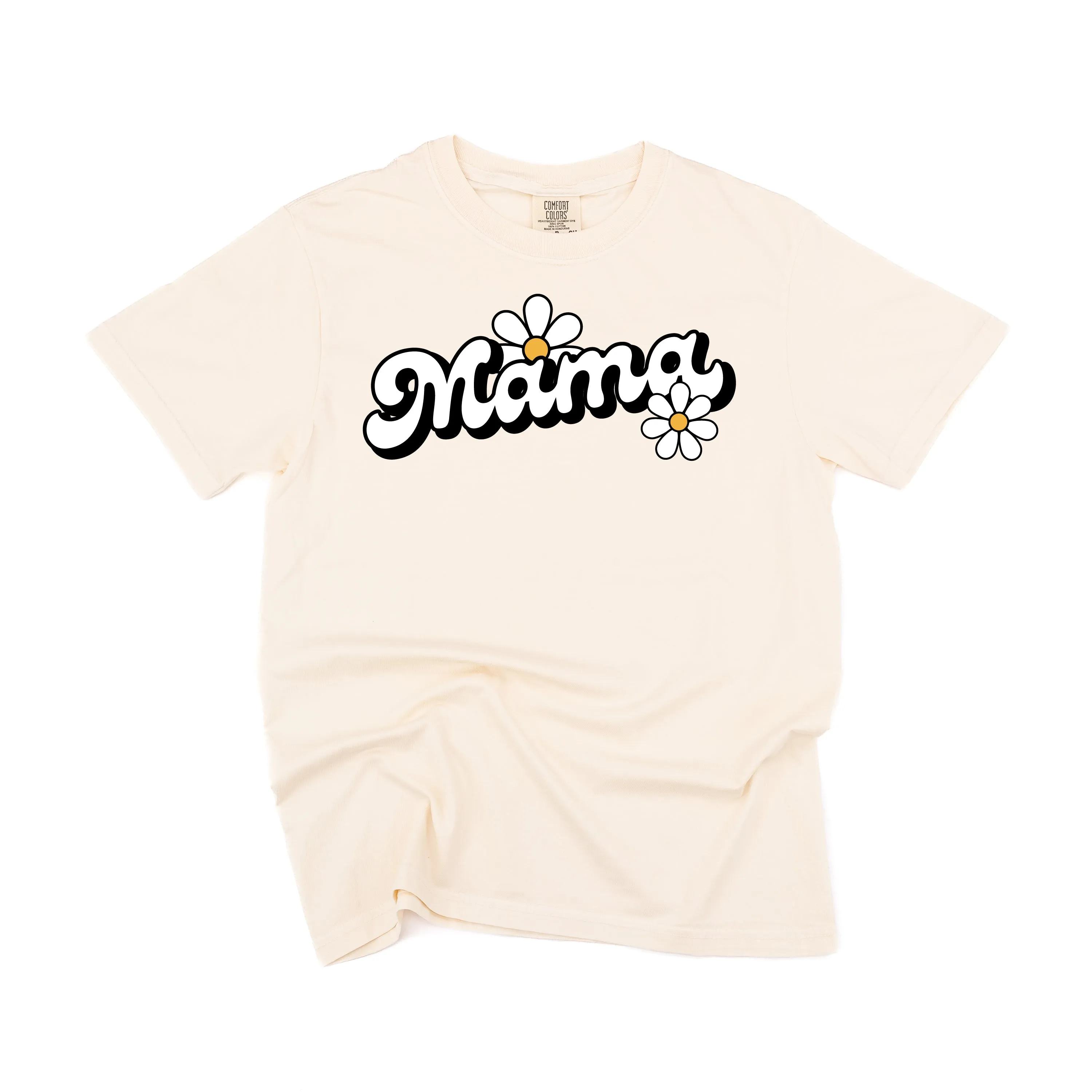 DAISY - MAMA - w/ Full Daisy on Back - SHORT SLEEVE COMFORT COLORS TEE
