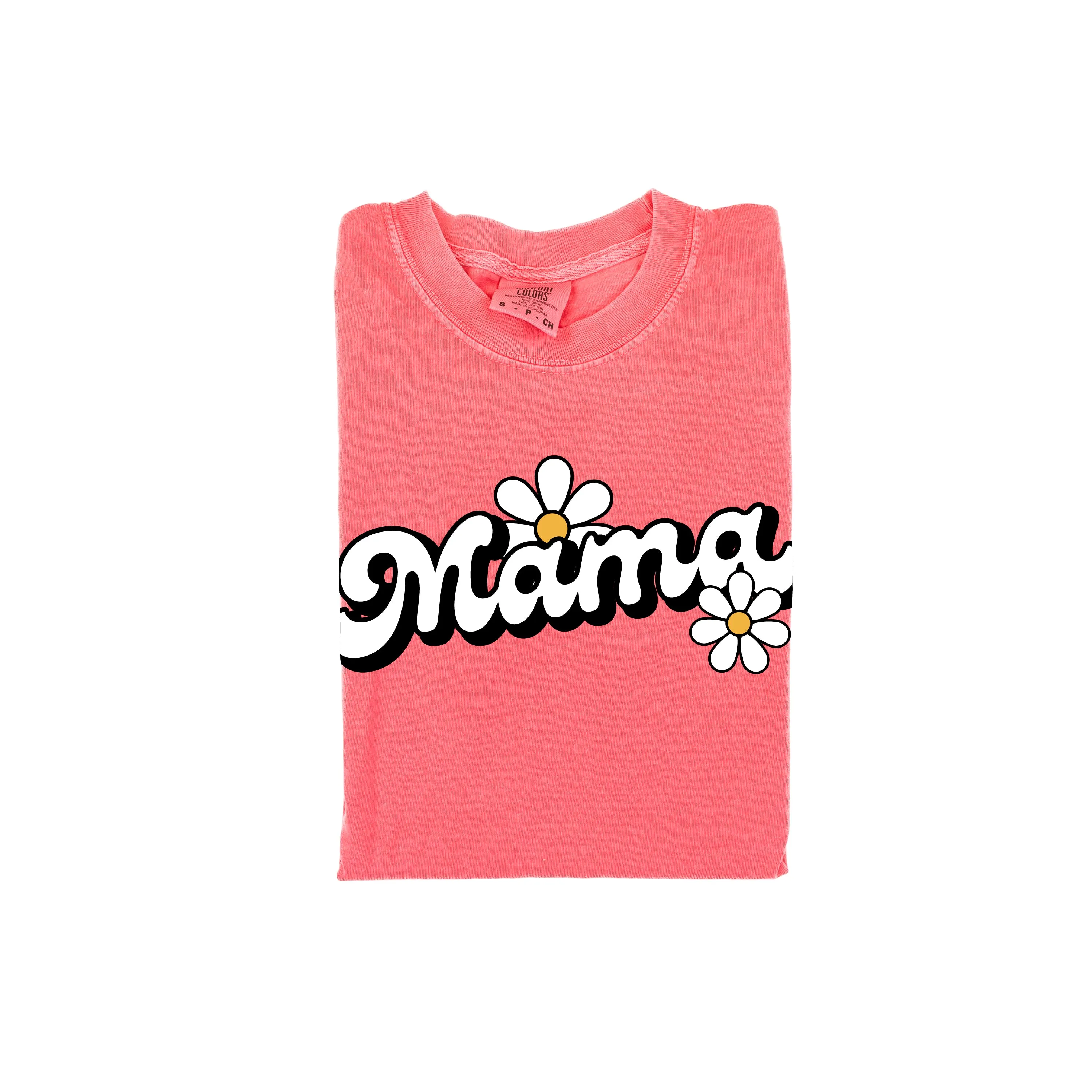 DAISY - MAMA - w/ Full Daisy on Back - SHORT SLEEVE COMFORT COLORS TEE