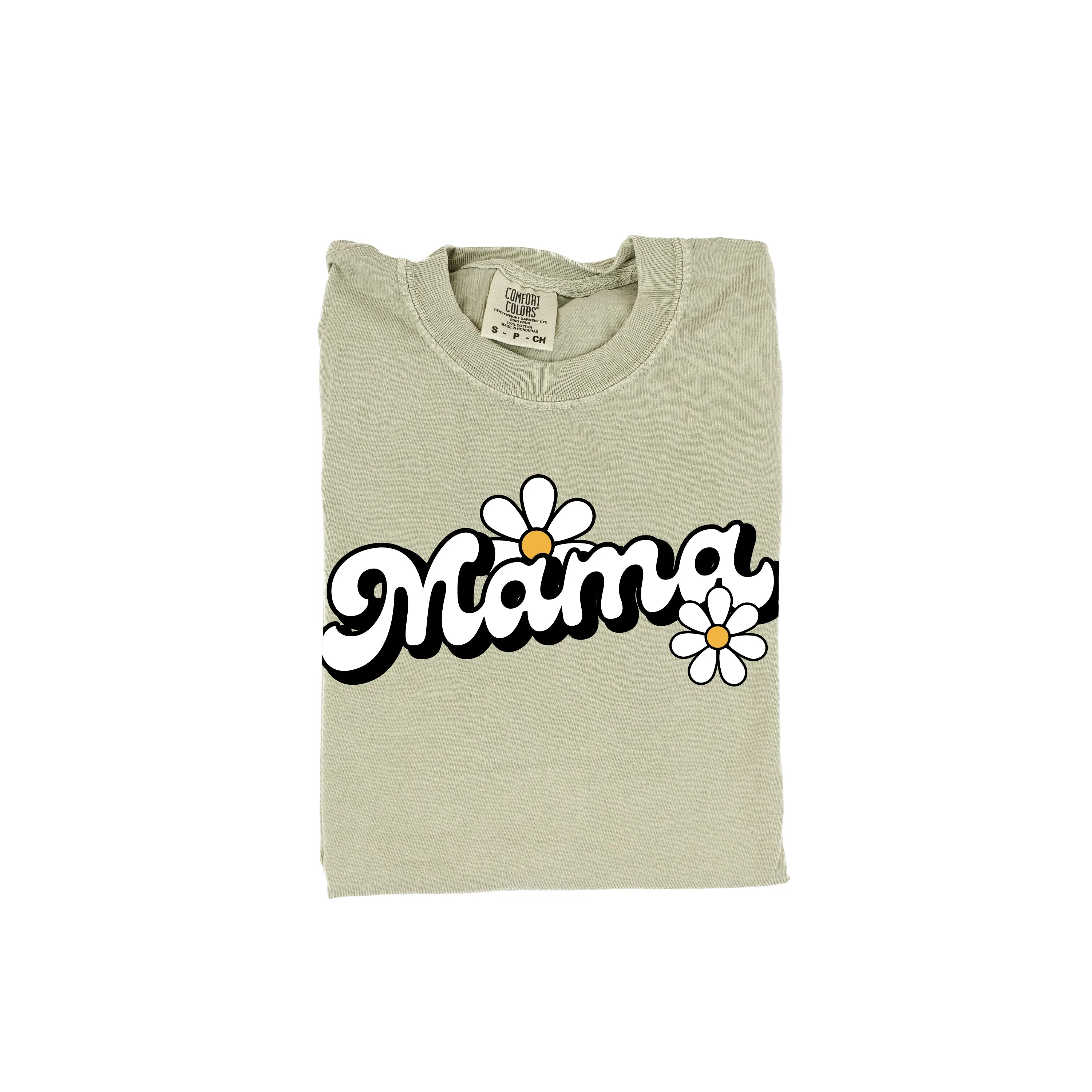 DAISY - MAMA - w/ Full Daisy on Back - SHORT SLEEVE COMFORT COLORS TEE