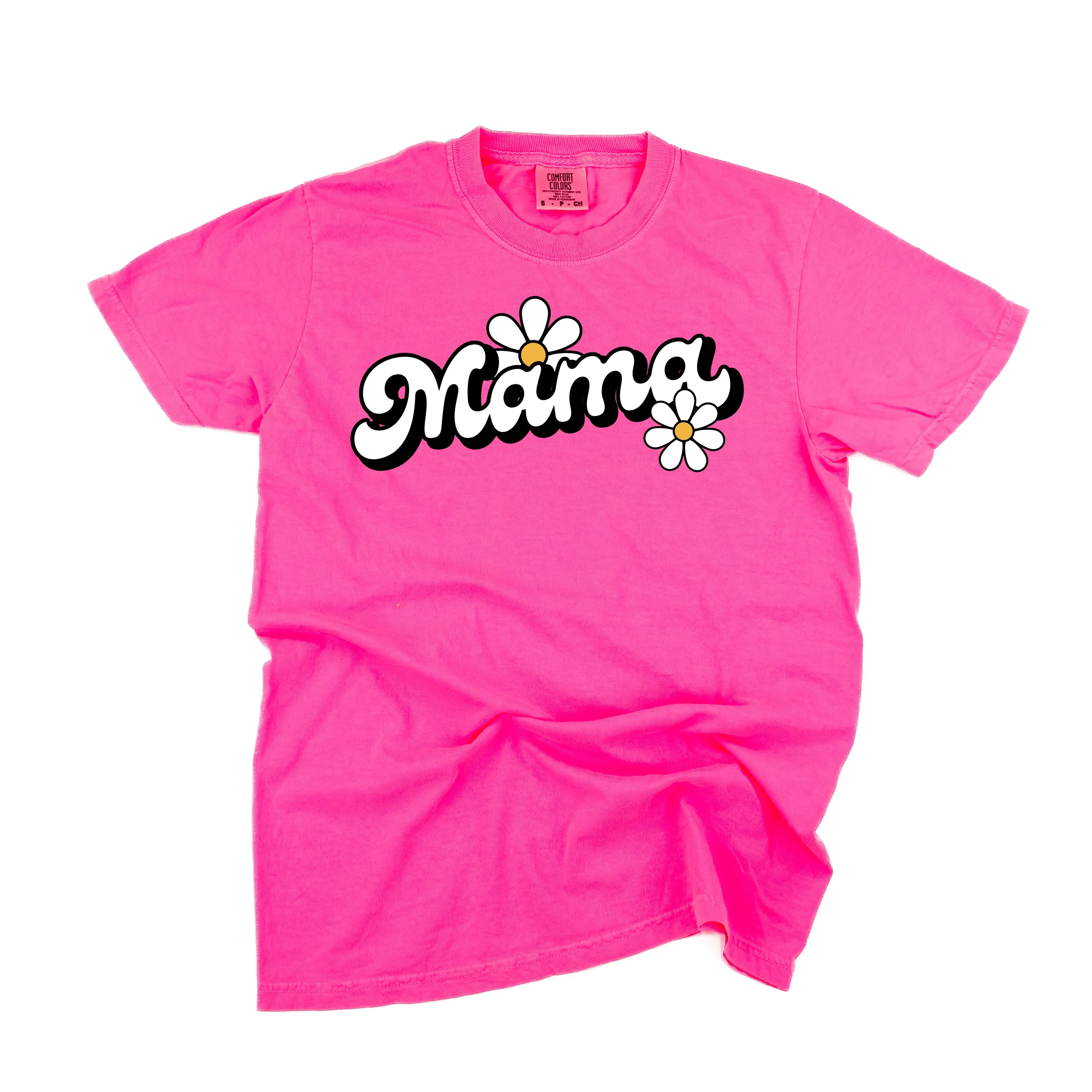 DAISY - MAMA - w/ Full Daisy on Back - SHORT SLEEVE COMFORT COLORS TEE