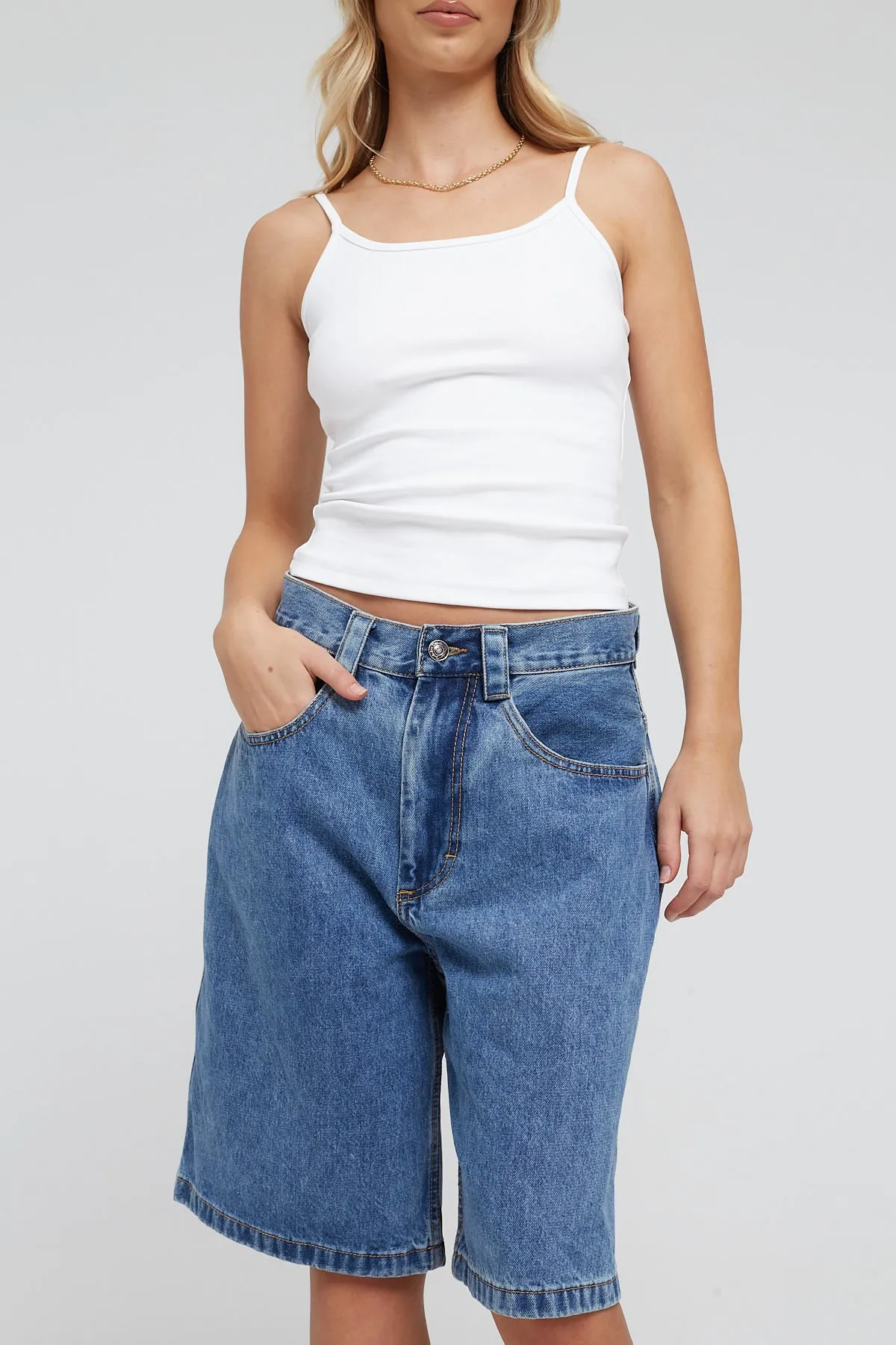 Dakota 501 Relaxed 90s Denim Short Blue Stonewash Denim