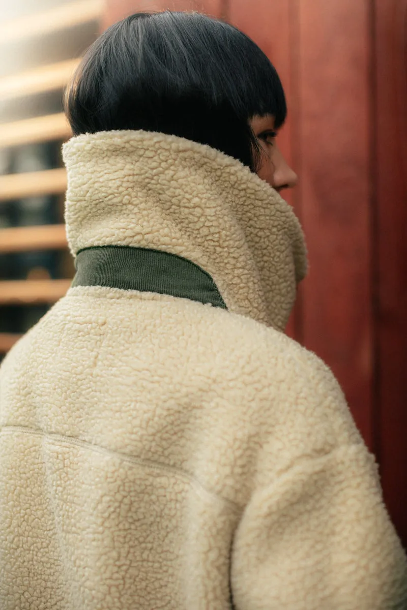 Damsons Borg Fleece Jacket Natural