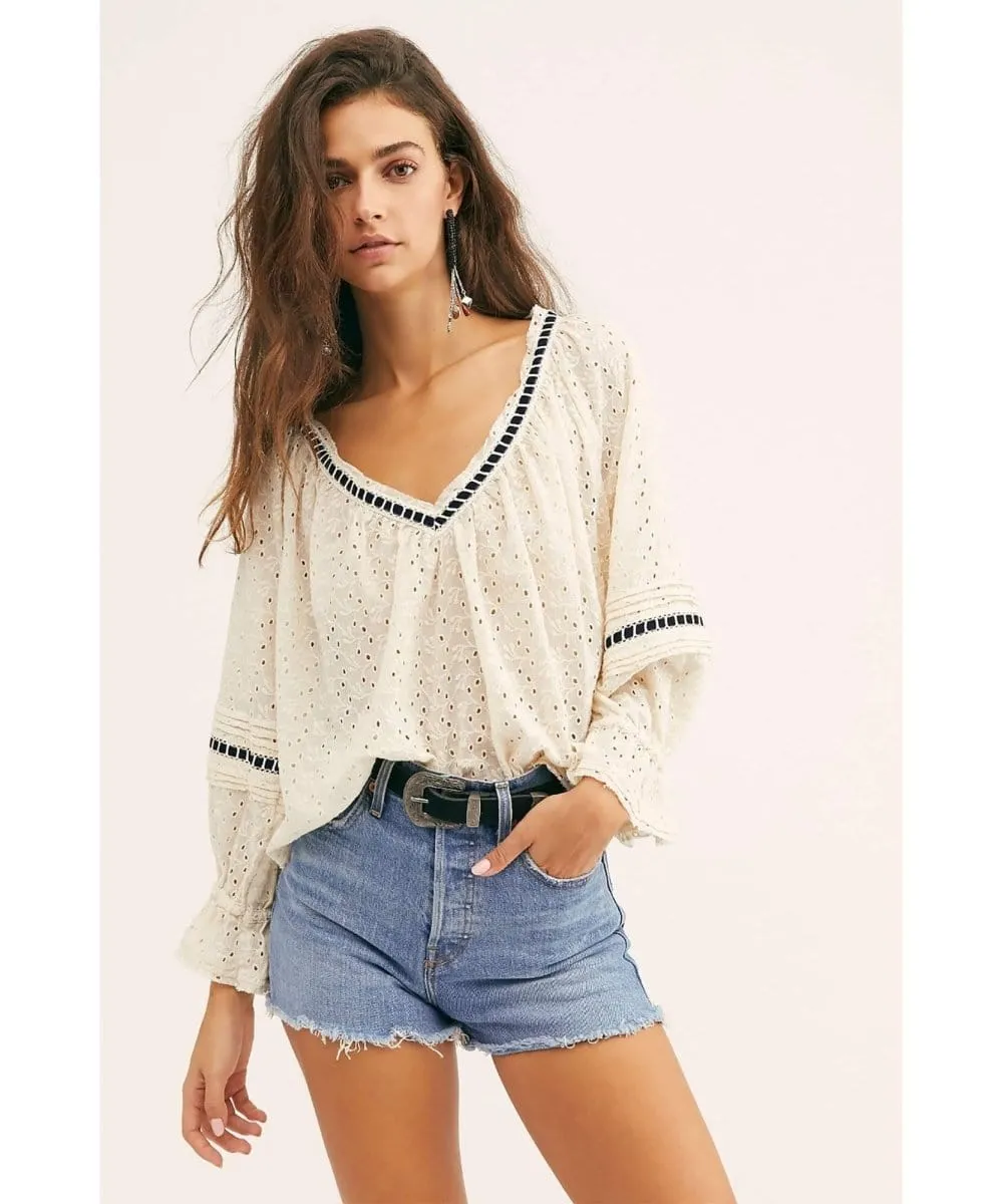 Darcy Eyelet Blouse Ivory