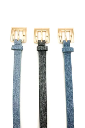 Denim Print Belt