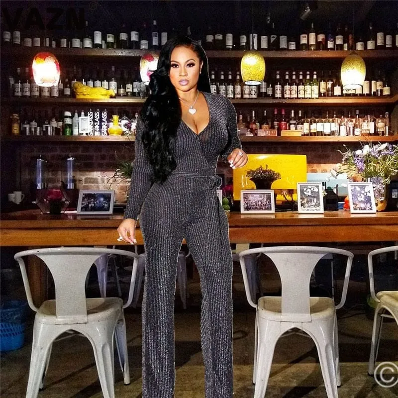 Elegant Sexy Office Style Full Sleeve  Jumpsuits