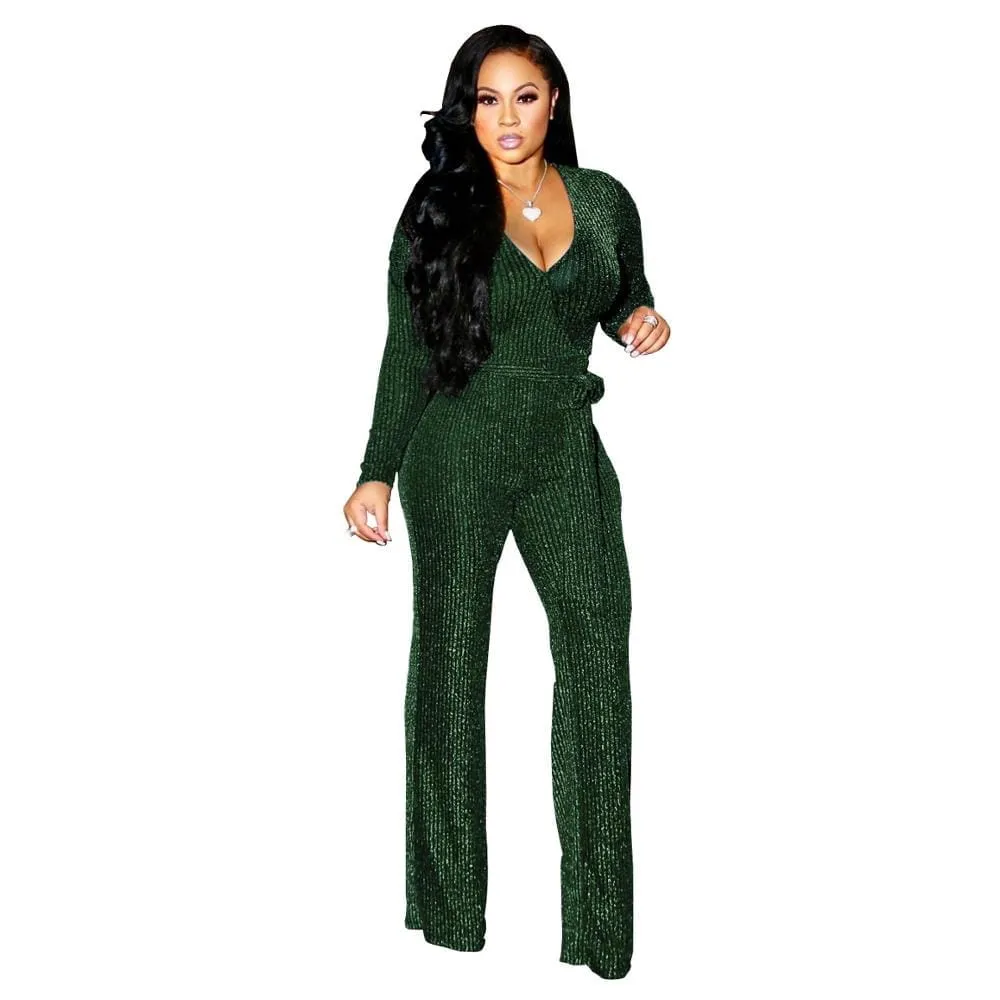 Elegant Sexy Office Style Full Sleeve  Jumpsuits