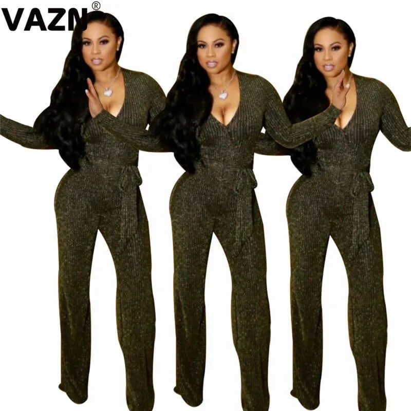 Elegant Sexy Office Style Full Sleeve  Jumpsuits