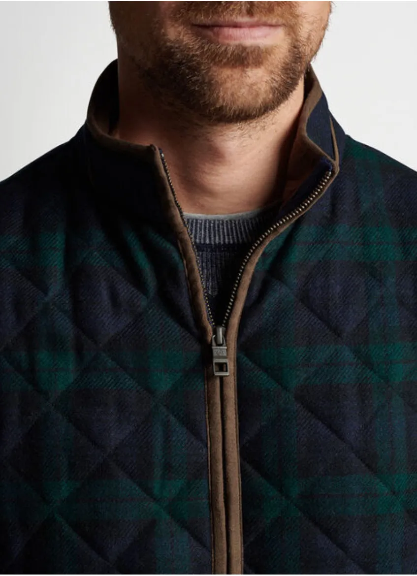 Essex Quilted Wool Travel Vest-Navy/Balsam
