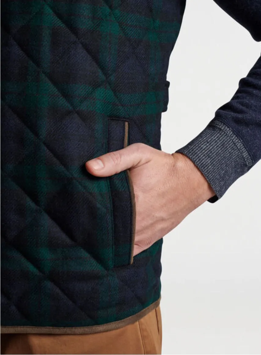 Essex Quilted Wool Travel Vest-Navy/Balsam