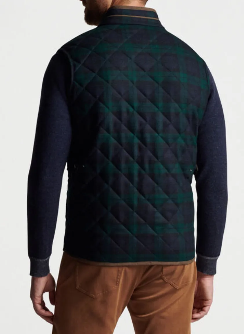 Essex Quilted Wool Travel Vest-Navy/Balsam