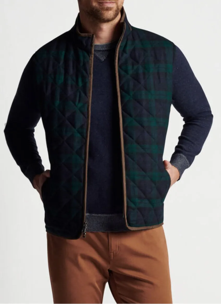 Essex Quilted Wool Travel Vest-Navy/Balsam