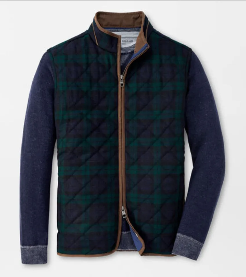 Essex Quilted Wool Travel Vest-Navy/Balsam