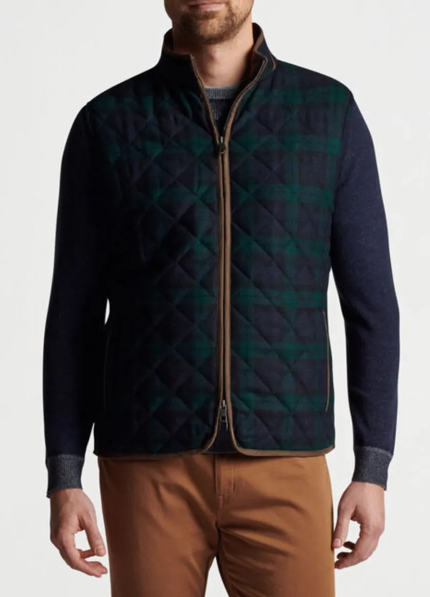 Essex Quilted Wool Travel Vest-Navy/Balsam