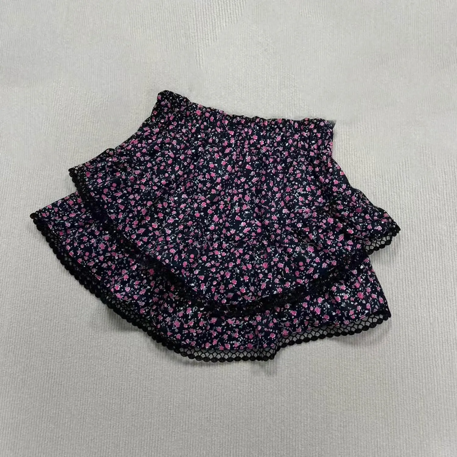 Flowy Shorts for Women Casual Boho Floral Skort Ruffle Mini Skirts Running Tennis Butterfly Shorts 2025 Trendy Outfit