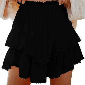 Flowy Shorts for Women Casual Boho Floral Skort Ruffle Mini Skirts Running Tennis Butterfly Shorts 2025 Trendy Outfit