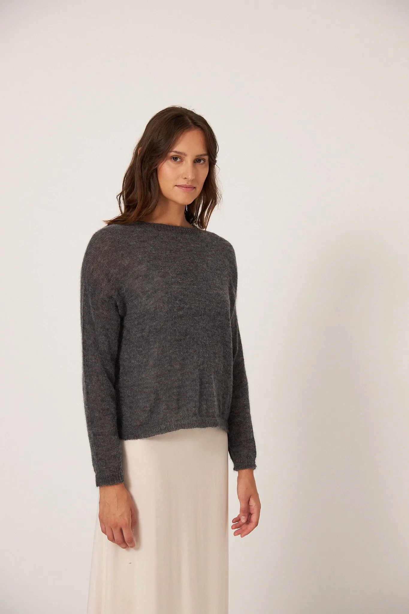Francie Feather Knit Shadow Grey