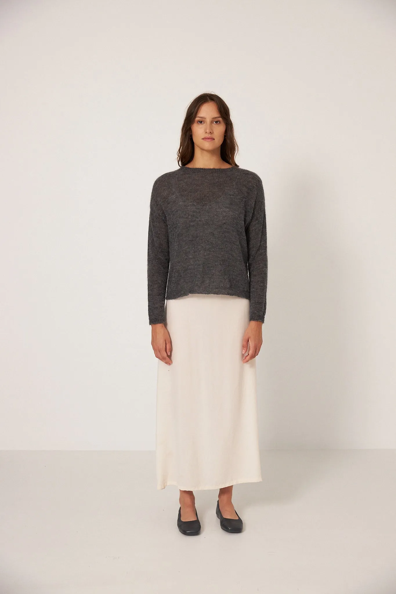 Francie Feather Knit Shadow Grey