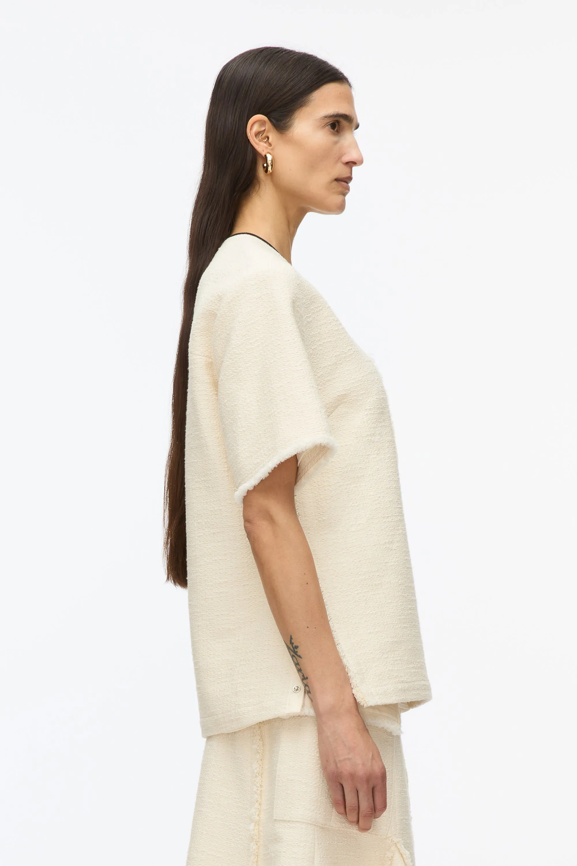 Fringe Tweed Tee