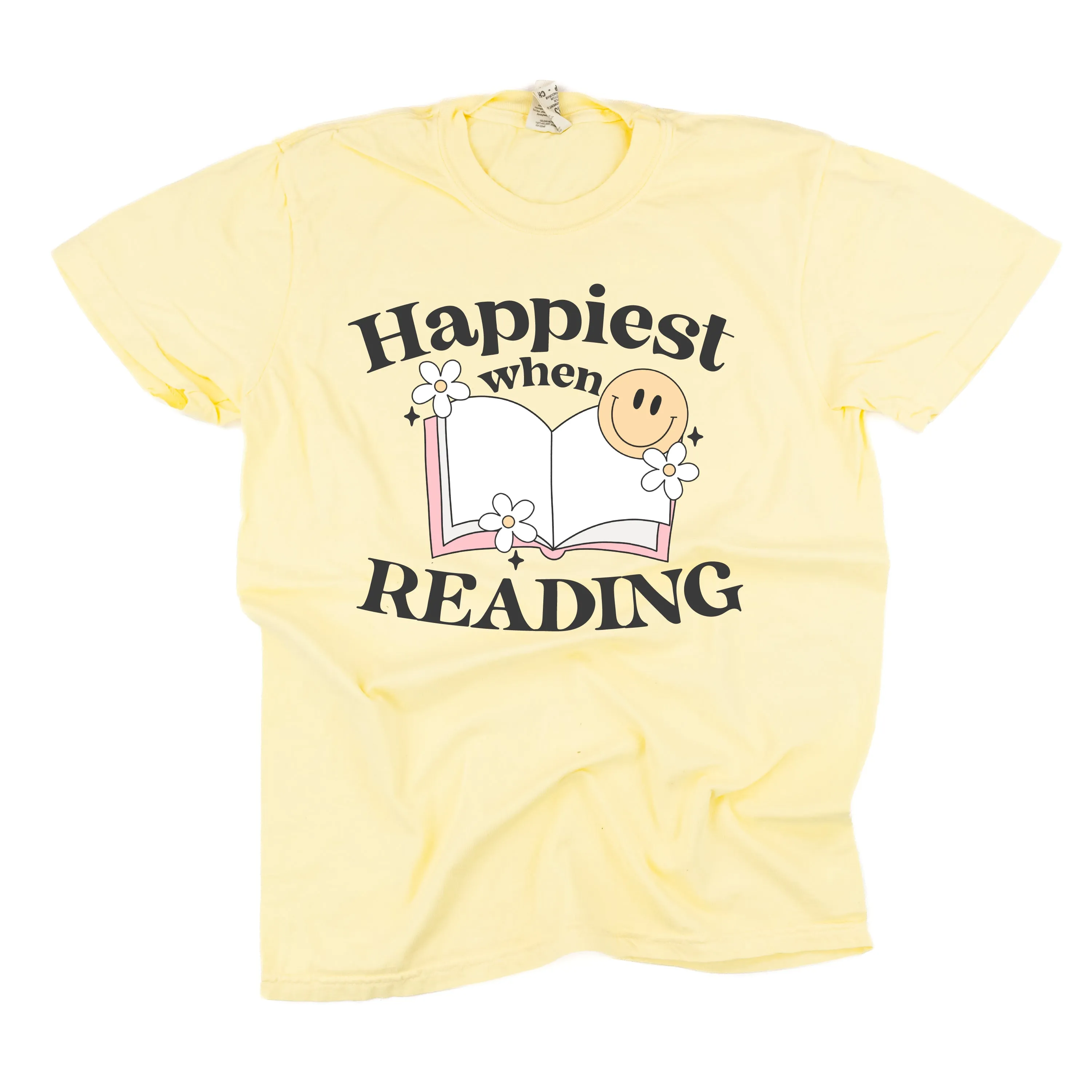 Happiest When Reading - SHORT SLEEVE COMFORT COLORS TEE
