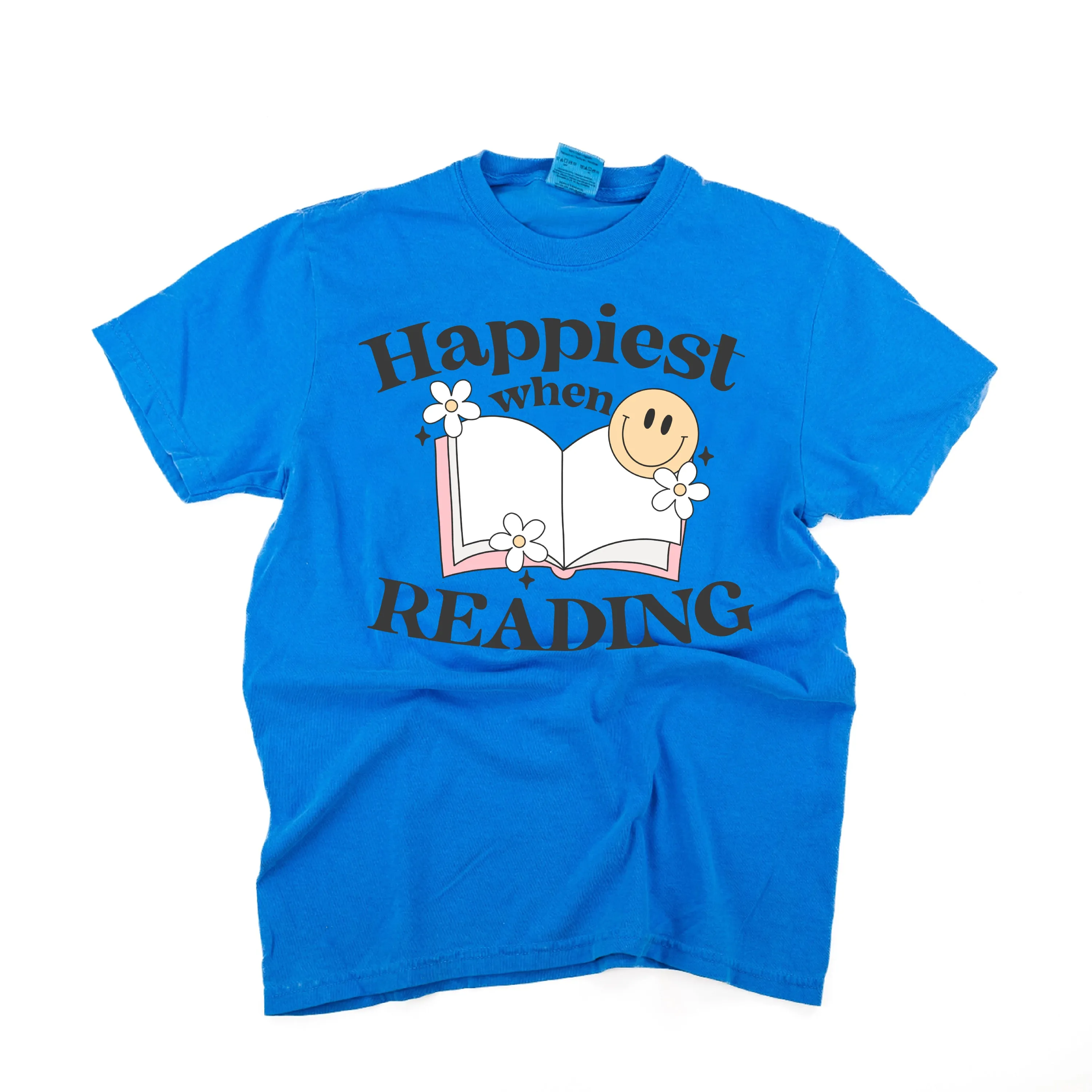 Happiest When Reading - SHORT SLEEVE COMFORT COLORS TEE