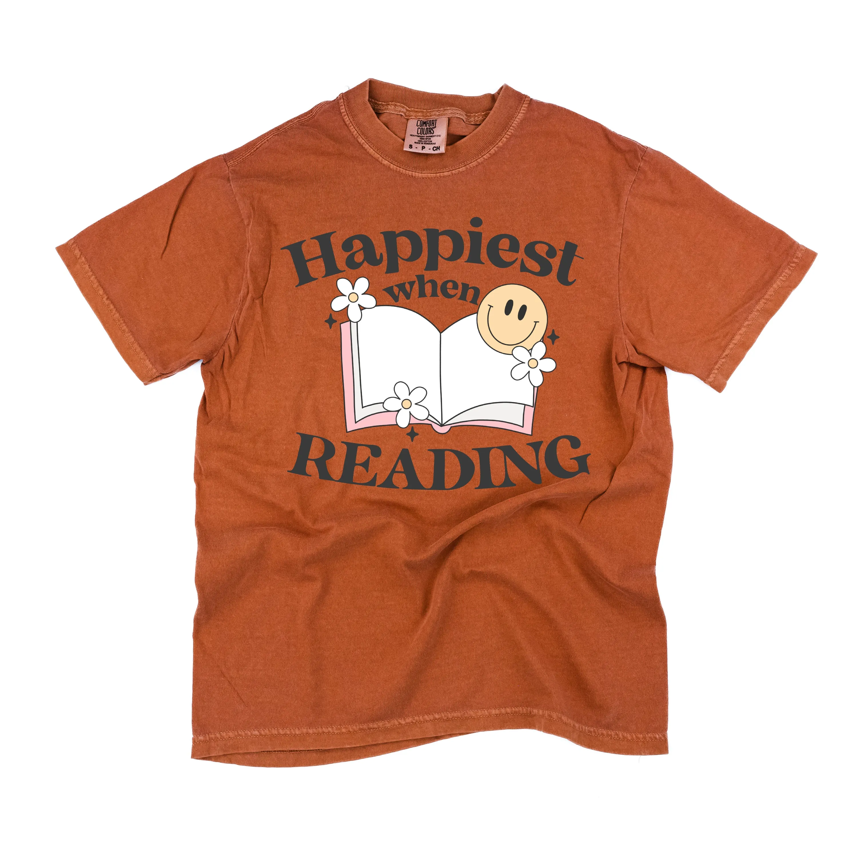 Happiest When Reading - SHORT SLEEVE COMFORT COLORS TEE