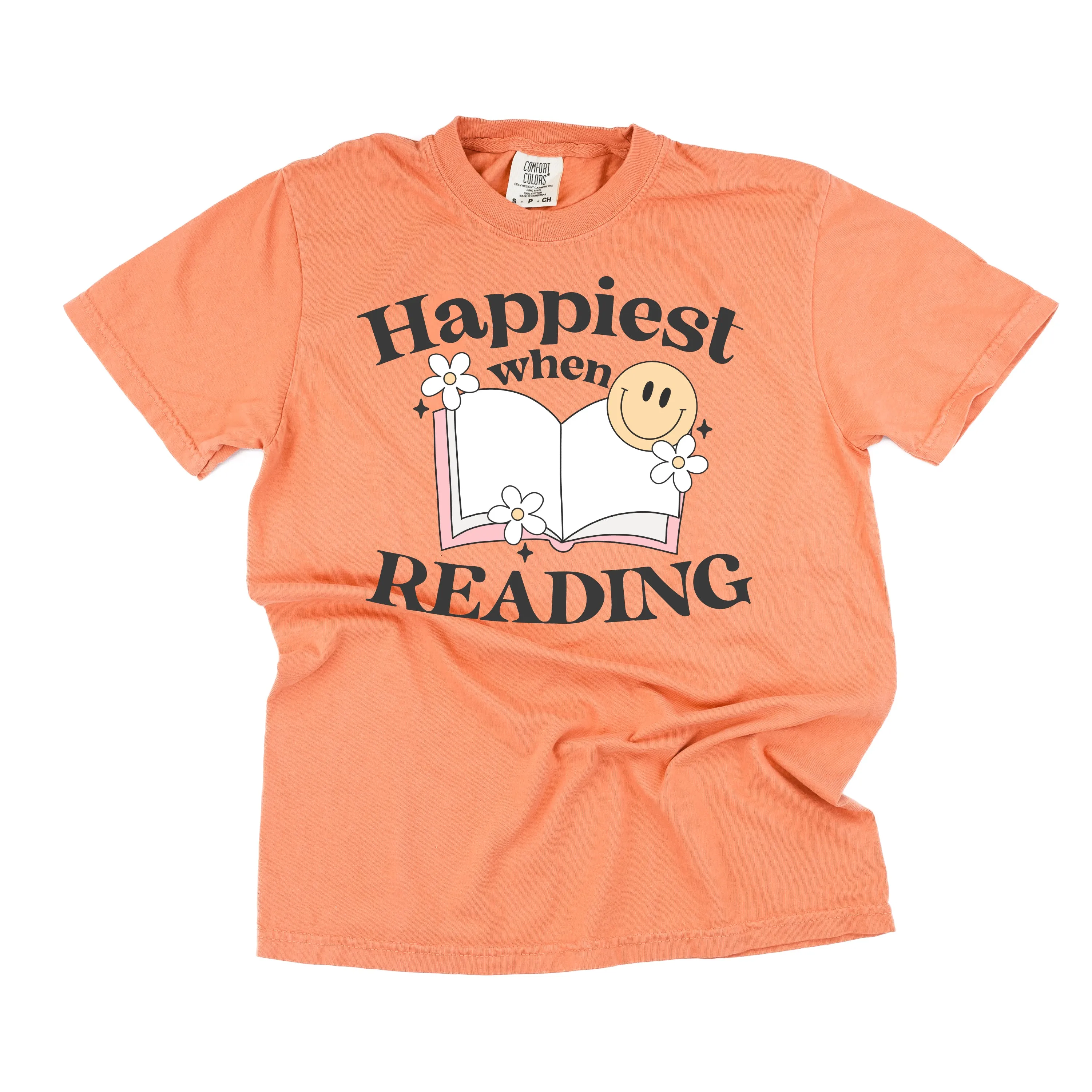 Happiest When Reading - SHORT SLEEVE COMFORT COLORS TEE