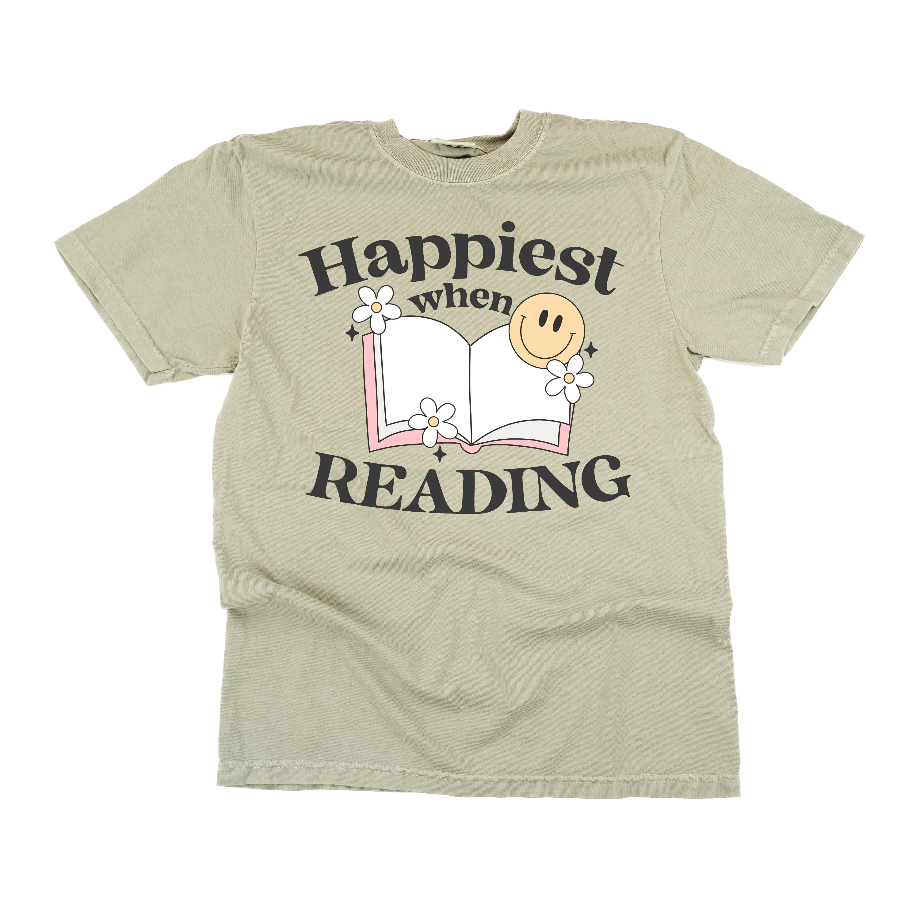Happiest When Reading - SHORT SLEEVE COMFORT COLORS TEE