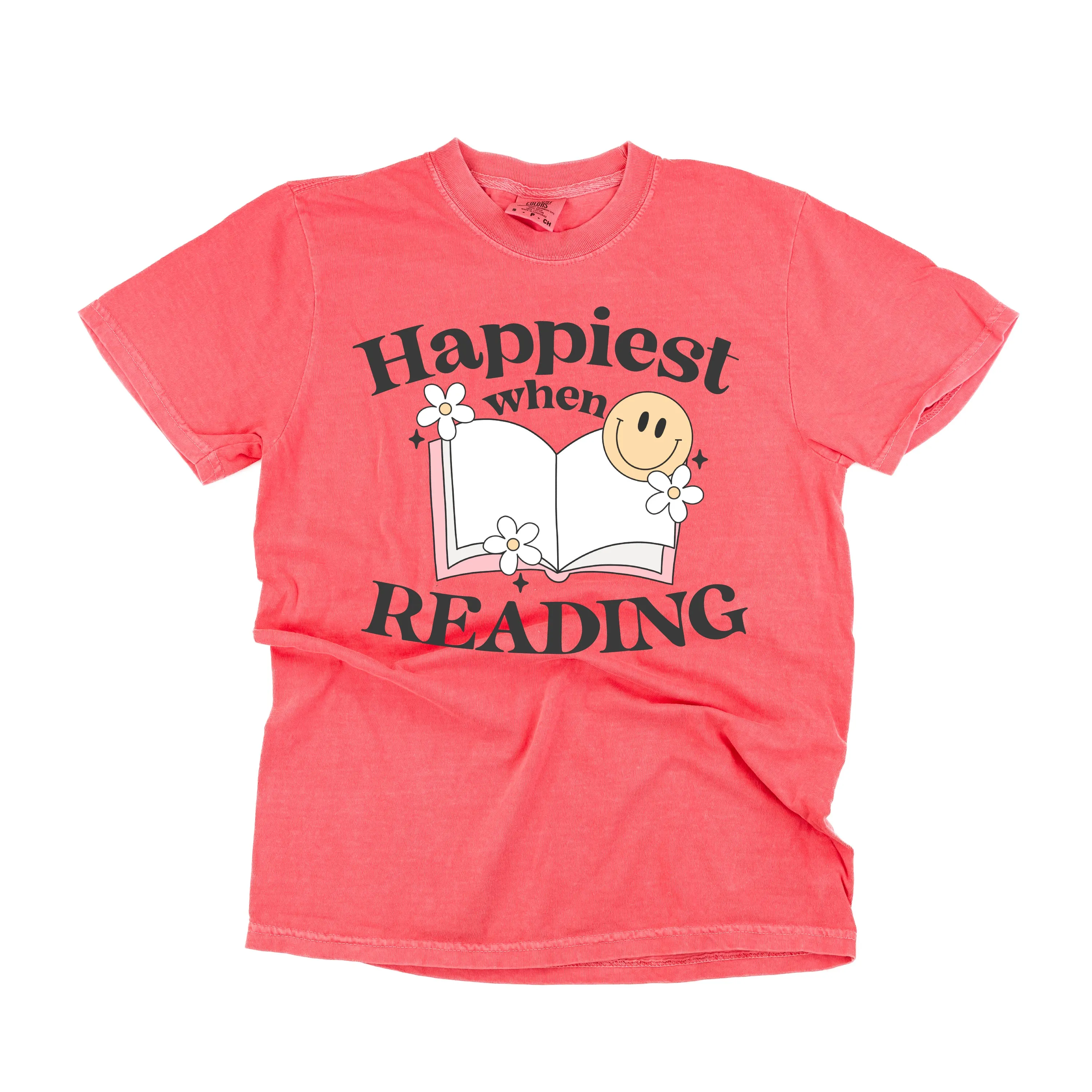 Happiest When Reading - SHORT SLEEVE COMFORT COLORS TEE