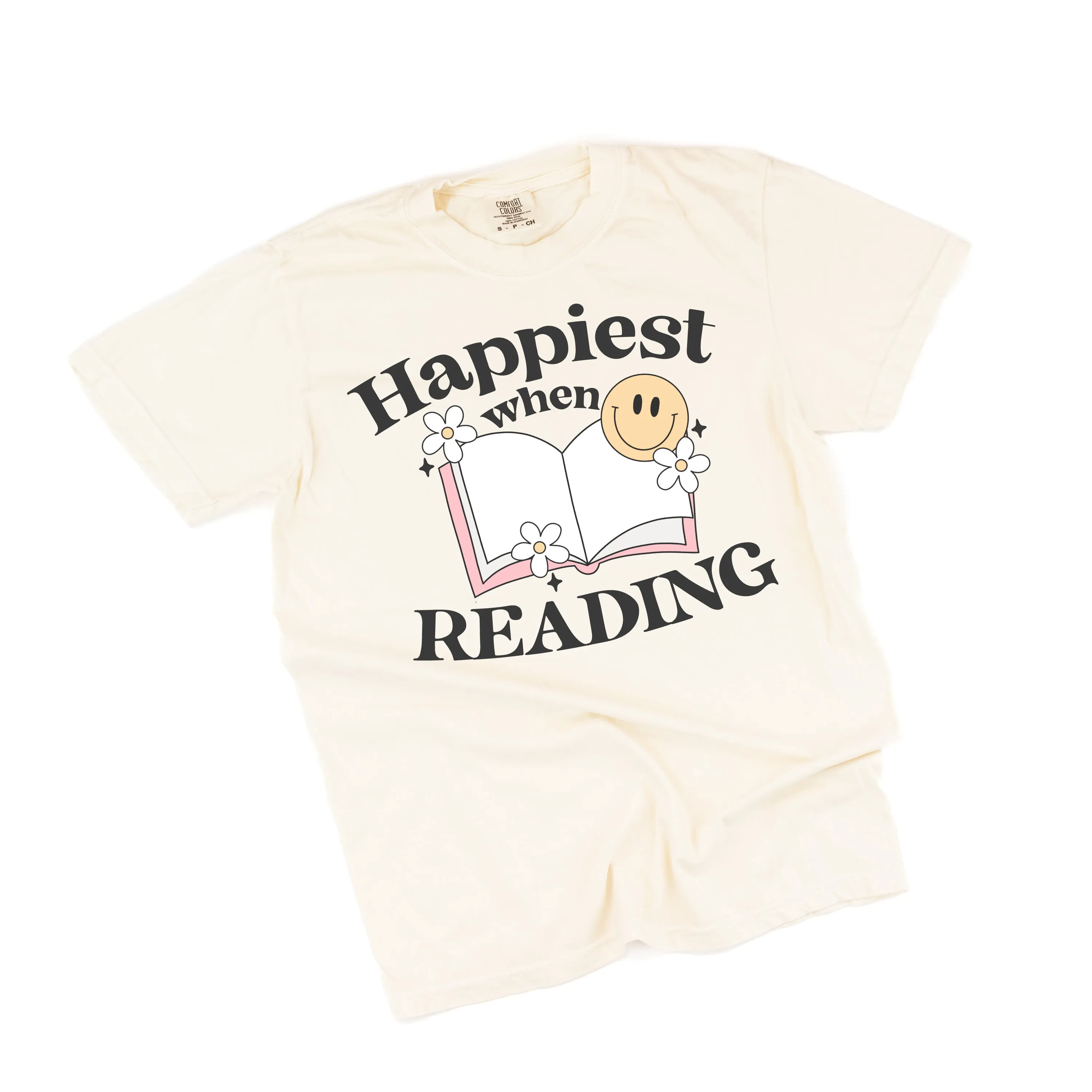 Happiest When Reading - SHORT SLEEVE COMFORT COLORS TEE
